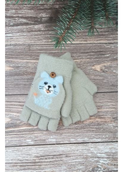 Стильні рукавиці-мітенки для дівчаток 5-10 років No Brand (356672127)