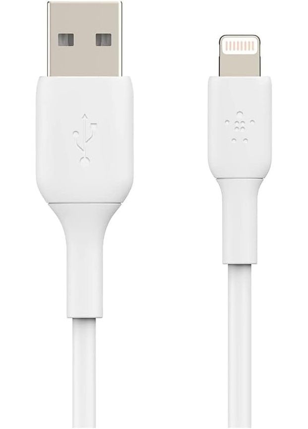 Кабель USB-A > Lightning зарядка/синхронизация 1м, 12Вт, PVC, (2 Pack), белый Belkin (322245510)