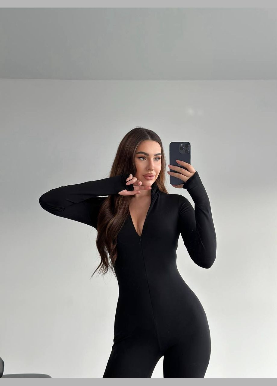 Комбинезон N.Family однотонный чёрный кэжуал