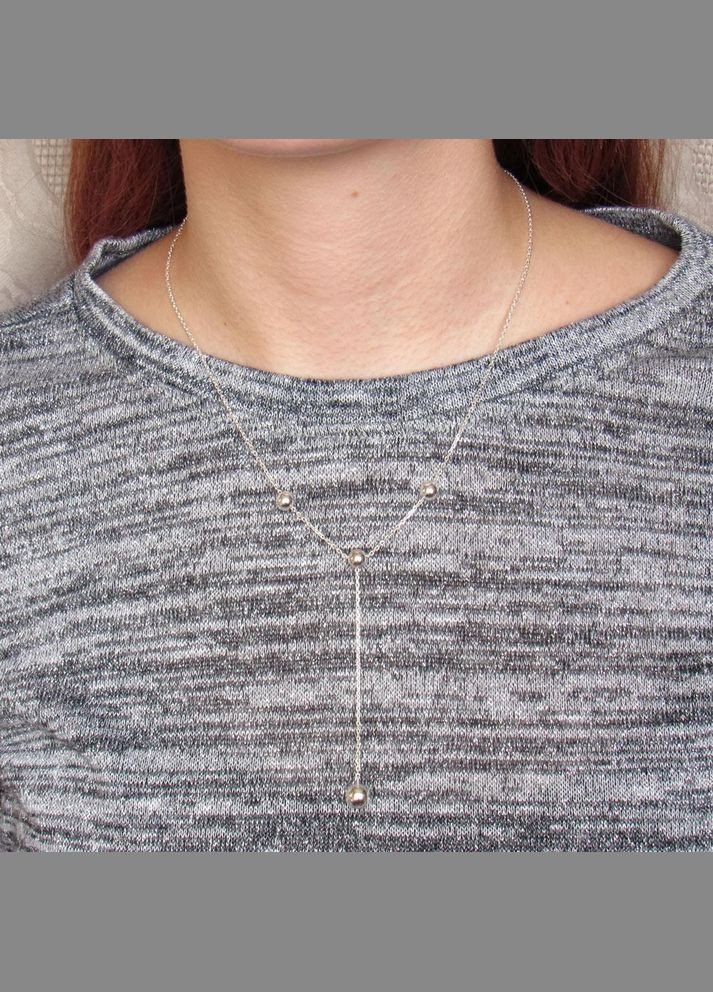 Серебряное колье "Спутники" шарики No Brand (350667487)