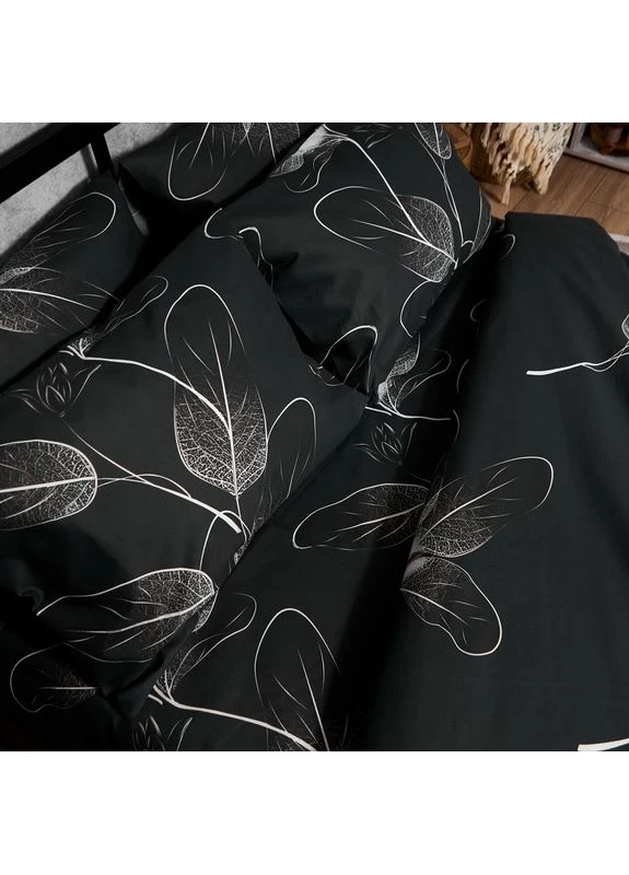 Комплект постільної білизни Мікросатин Premium King Size 220x240 наволочки 4х70х70 (MS-820012219) Moon&Star Minimal Noir (389749354)