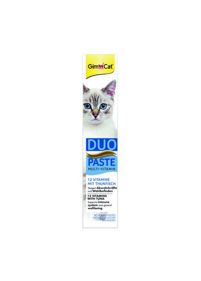 Паста для кошек GimCat DUO PASTE Multi-vitamin 12 vitamins with tuna 12 витаминов и тунец, 50 г Gimborn (338783099)