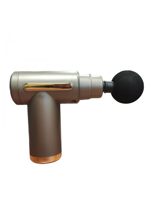 Масажер Акумуляторний для тіла м'язовий портативний ручний 4 насадки Fascial Gun 8673 Сірий No Brand (323486197)
