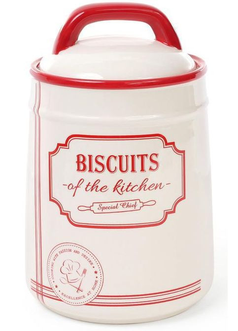 Банка керамічна Red&Blue BISCUITS 1250мл, для печива, червона Bona (330134594)