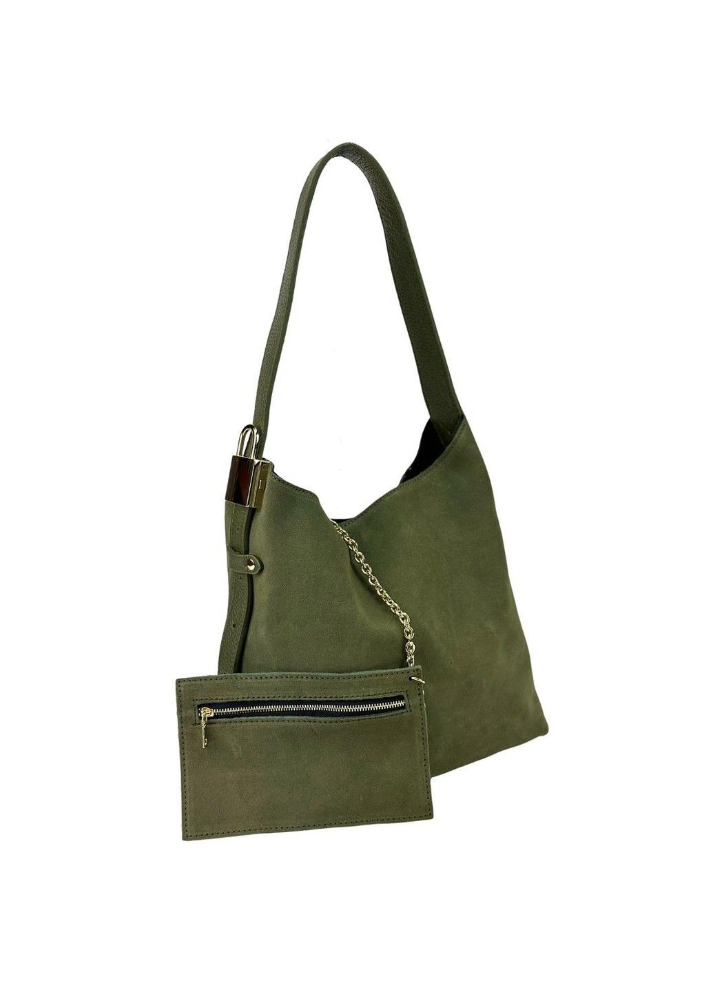 Замшева жіноча сумка оливкова Italy F-IT-3010GR Firenze (315688266)