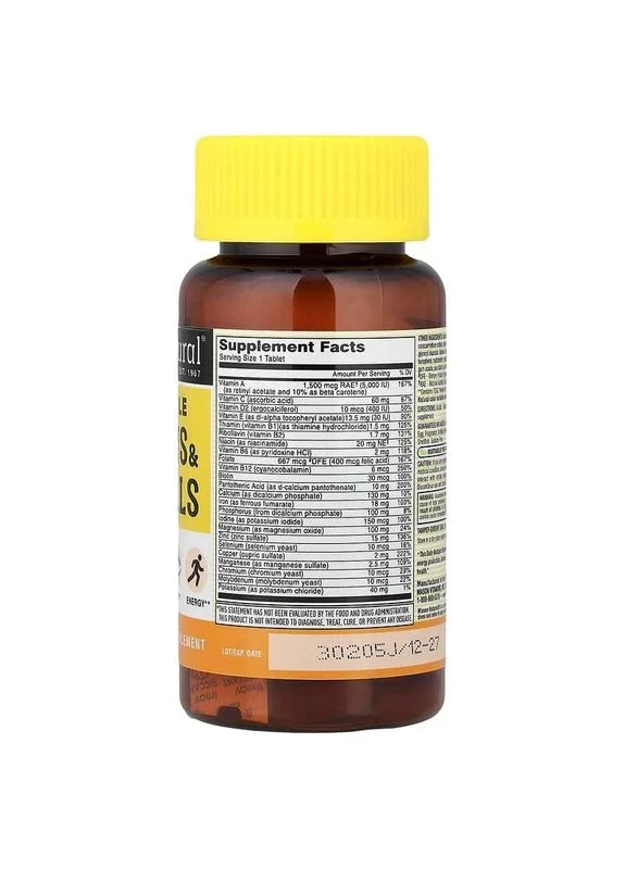 Мультивітаміни та мінерали на кожен день, Daily Multiple Vitamins With Minerals,, 60 таблеток Mason Natural (372506277)