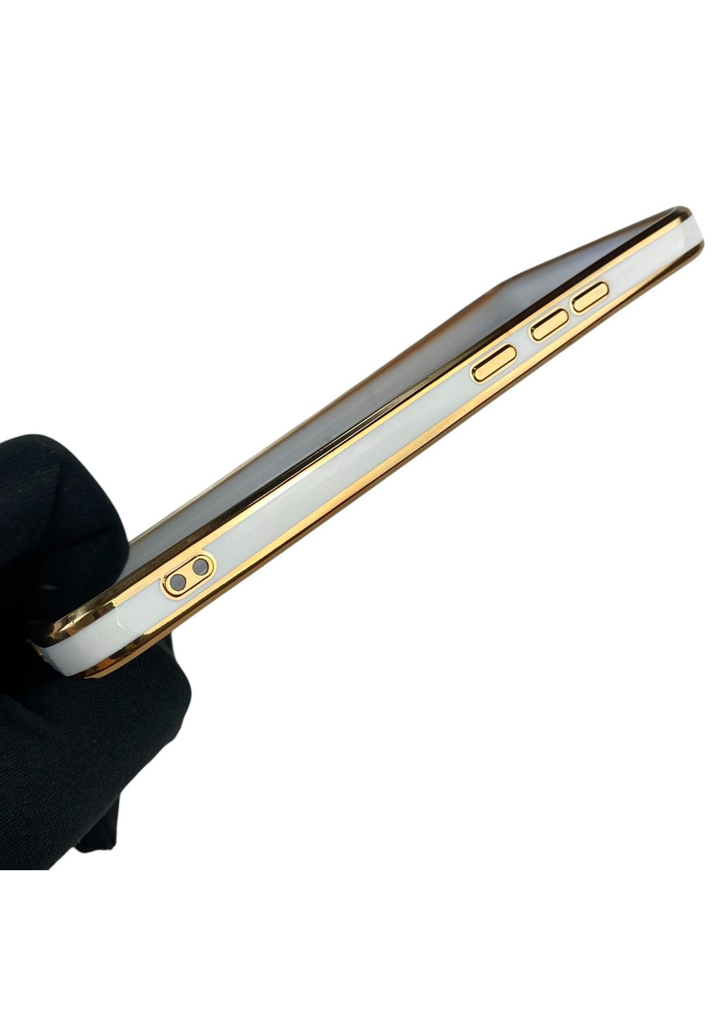 Чехол для Spark 6 Go KE5 с кольцом-подставкой с золотой окантовкой на техно спарк 6 го белый gs1 Tecno (366229330)