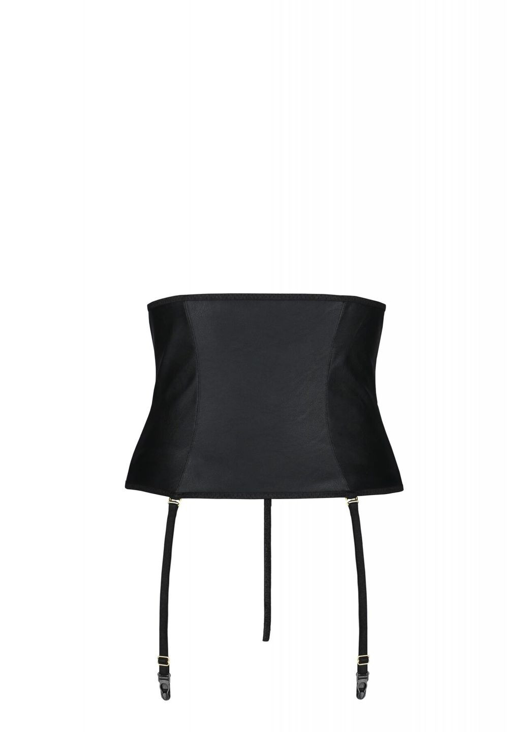 Пояс-корсет из экокожи CELINE SET black: шнуровка, съемные пажи для чулок, стринги Passion (297394117)