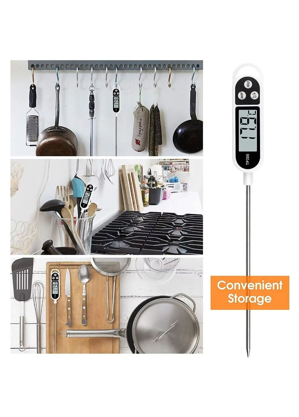 Термометр кухонный цифровой электронный электронный со щупом для мяса TP300 Bodasan (344547751)