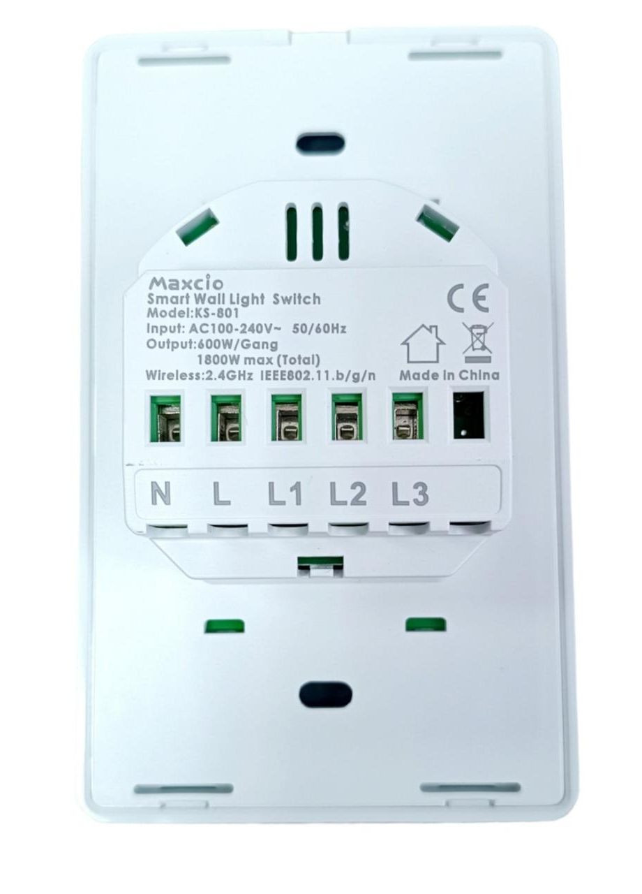 Умный настенный выключатель света MAXCIO KS-801 (белый) No Brand (300657592)