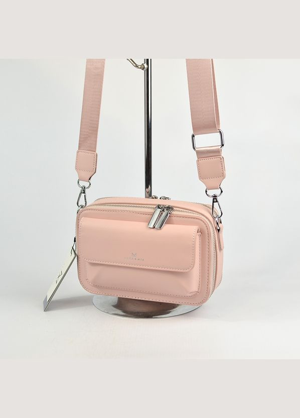 Розовая маленькая женская молодежная сумка клатч на два отделения через плечо No Brand (293942352)