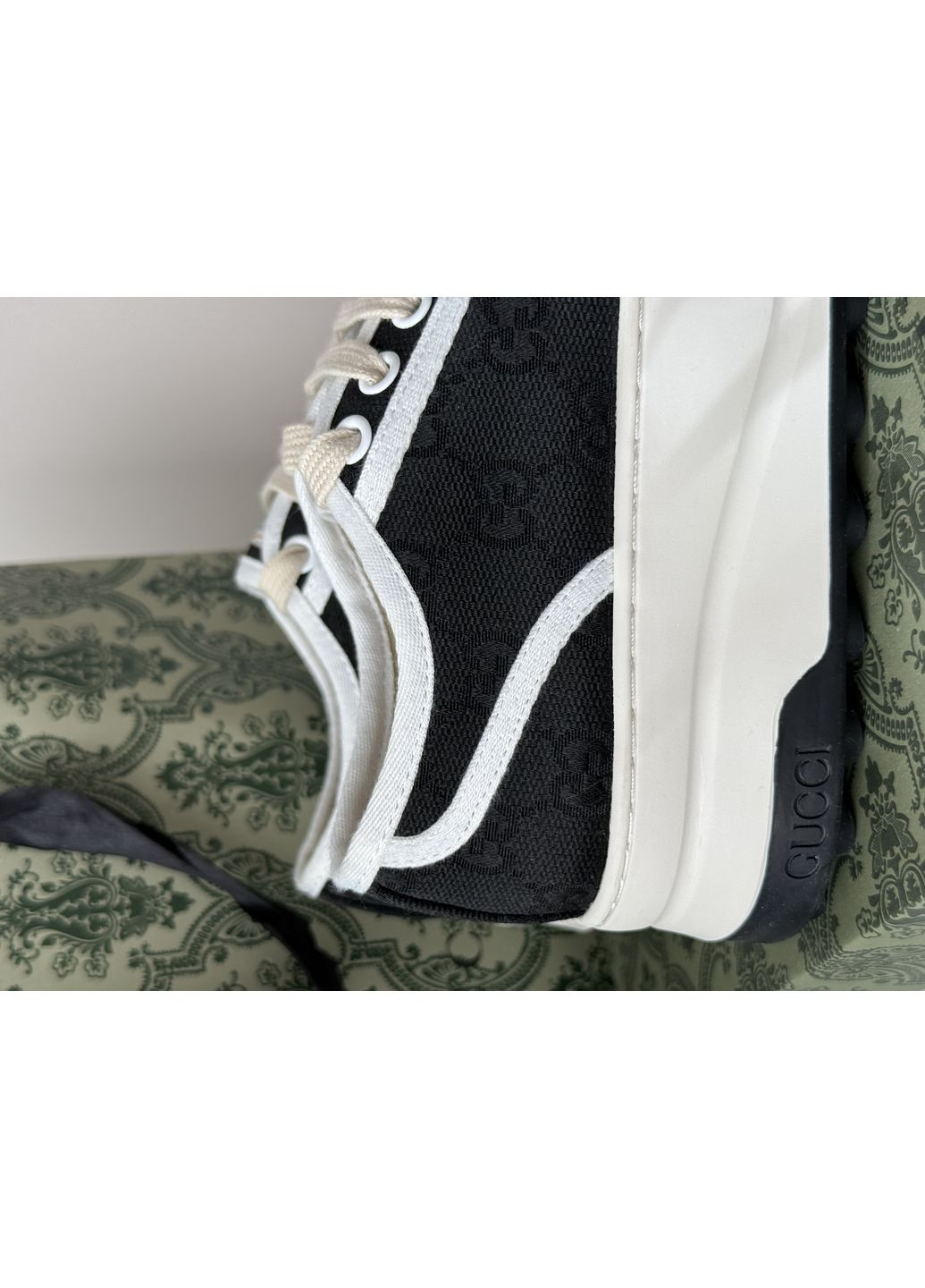 Кросівки жіночі Gucci GG Canvas | Гуччі Канвас чорно-білі No Brand чорно-білі демісезони (366343495)