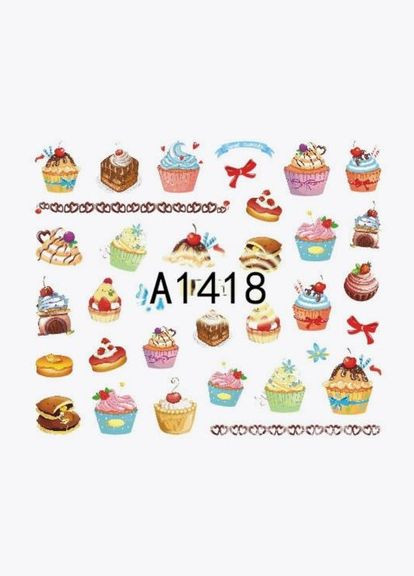 Слайдер-дизайн водные наклейки для ногтей, A1418 No Brand (296664756)