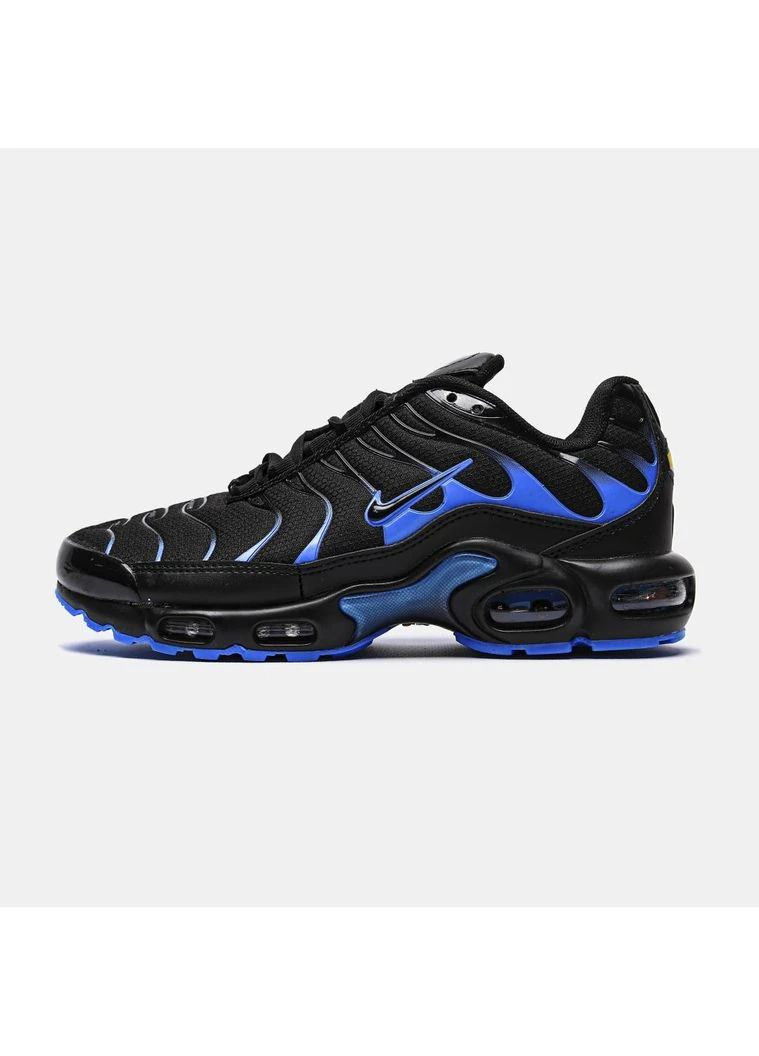 Чорні кросівки чоловічі nike tn air max plus black university blue найк тн аір макс плюс чорні демісезон No Brand