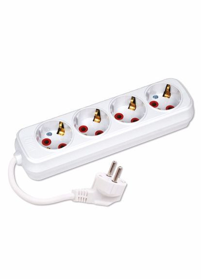 Удлинитель 4 гнезда 5м с заземлением белый (200 405 401) Teb Elektrik (371647624)
