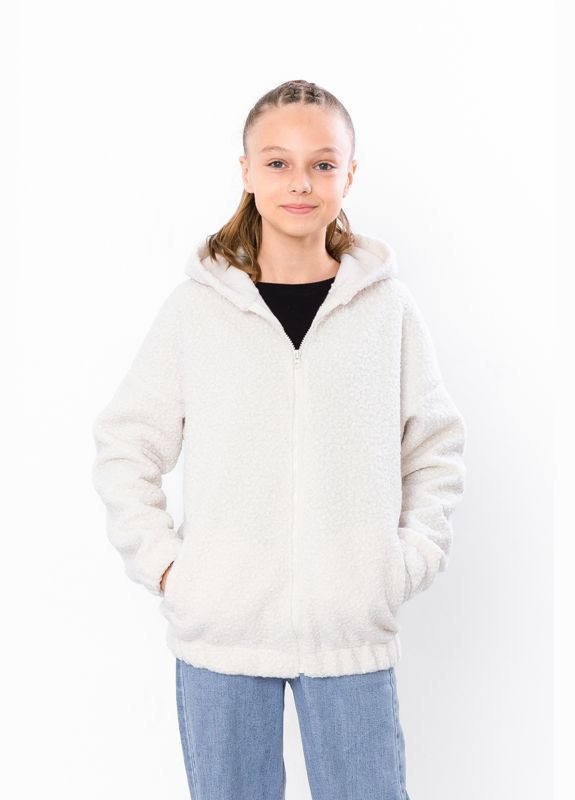 Белая демисезонная джем-куртка для девочки (подростковая) Носи своє