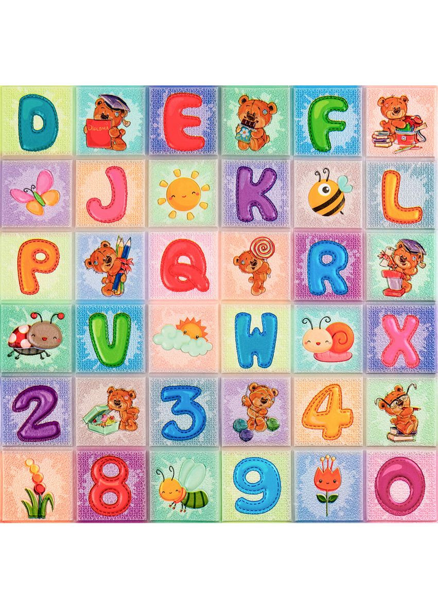 Набір панелей стінових 3D 700х1400х4мм Абетка (2шт) SW-00002352 Sticker Wall (373648378)