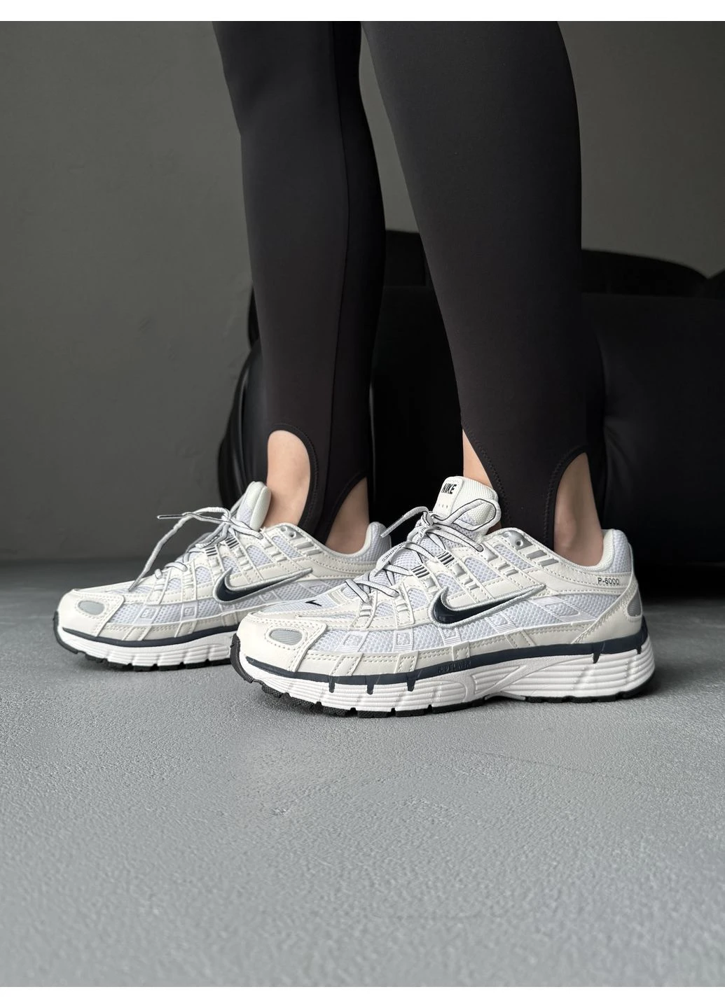 Белые летние кроссовки nike p-6000 summit white/obsidian найк п-6000 No Brand