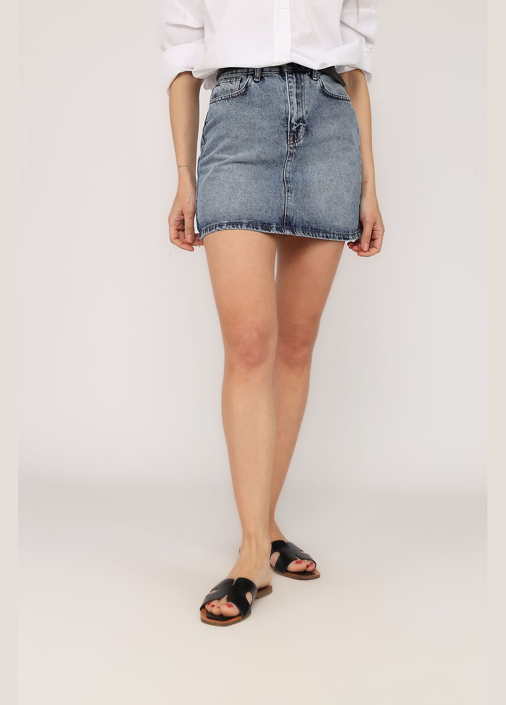 Голубая юбка трапеция, женская цвет голубой cb-00272544 Best Jeans