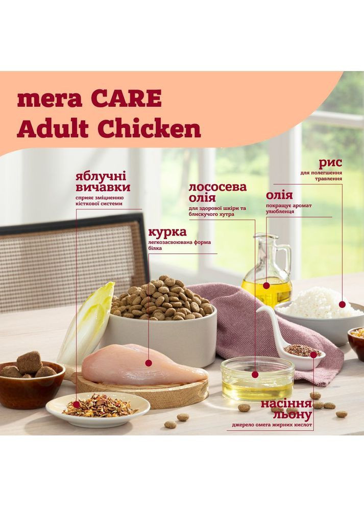 Сухий корм для дорослих собак Care Adult Chicken з куркою 1 кг (4025877626265) Mera (366081611)