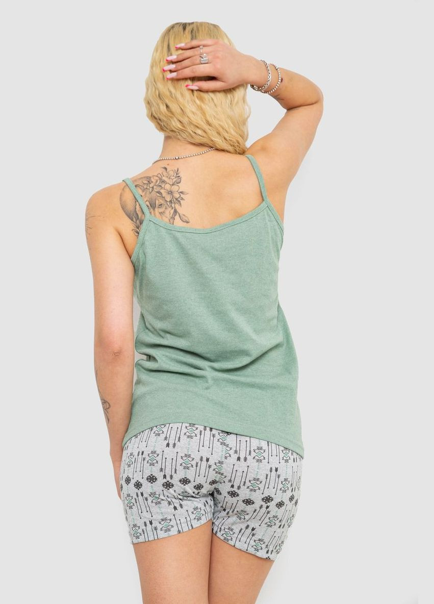 Оливкова жіноча піжама з принтом, колір оливковий, 238r3116 Fashion