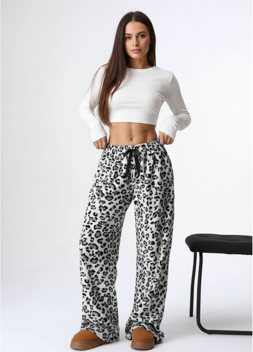 Теплые зимние брюки 2 в 1 с фиксаторами в леопардовый принт Nositi 7173-14-300 (370547584)
