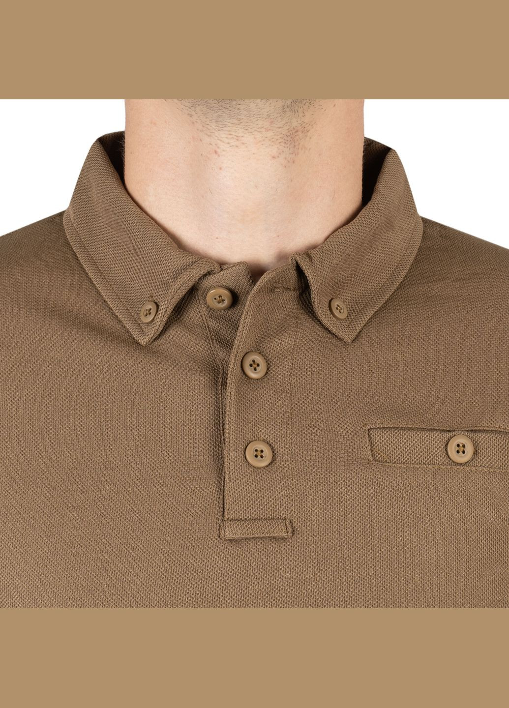 Футболка Поло тактична з довгим рукавом Tactical Long Sleeve Polo Shirt Quick Dry DARK COYOTE Mil-Tec (315821830)