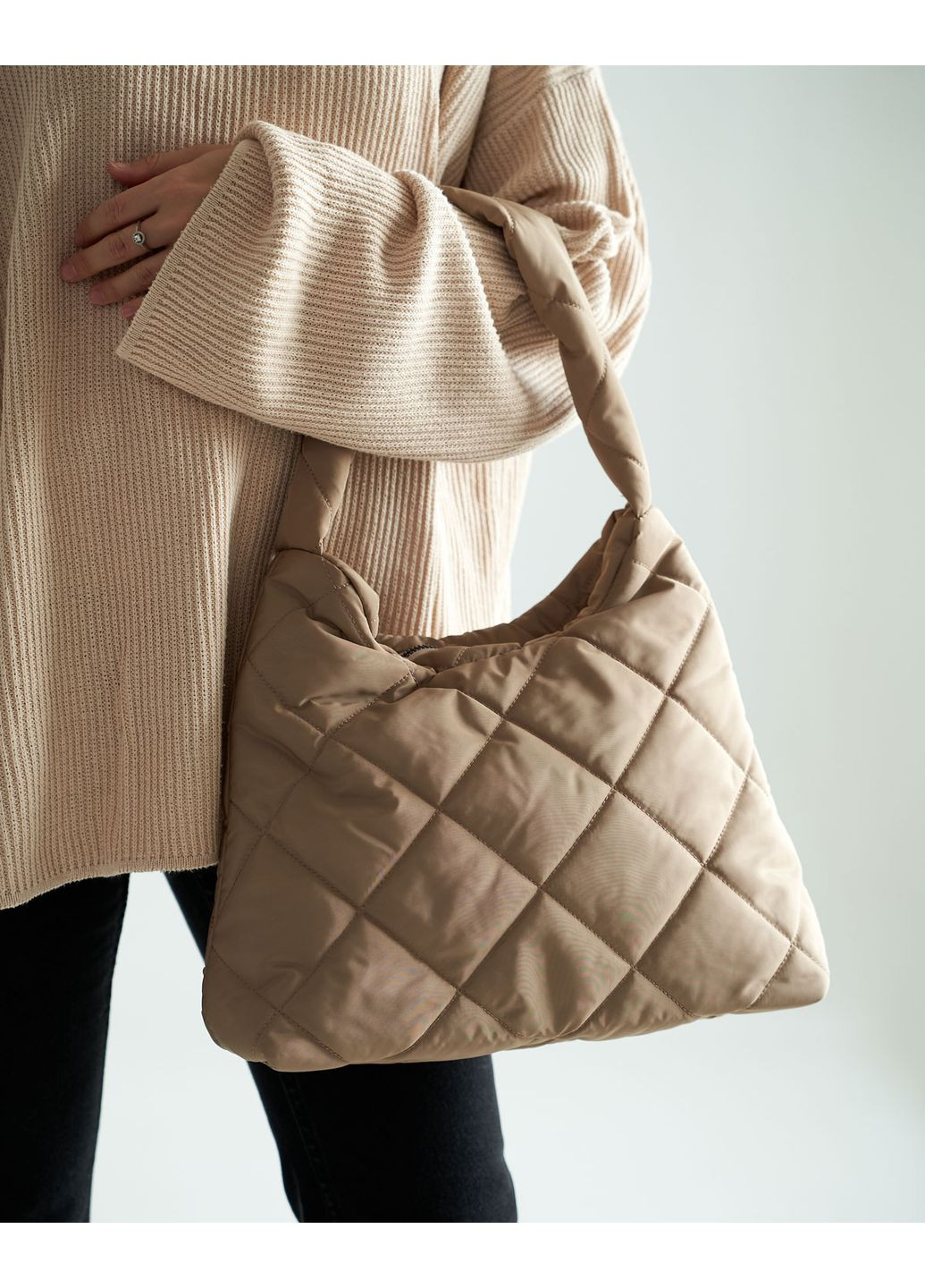 Жіноча сумка Рут бежевий нейлоновий кубик молодіжна сумка для повсякденного використання блискавка ProDobro (367264772)