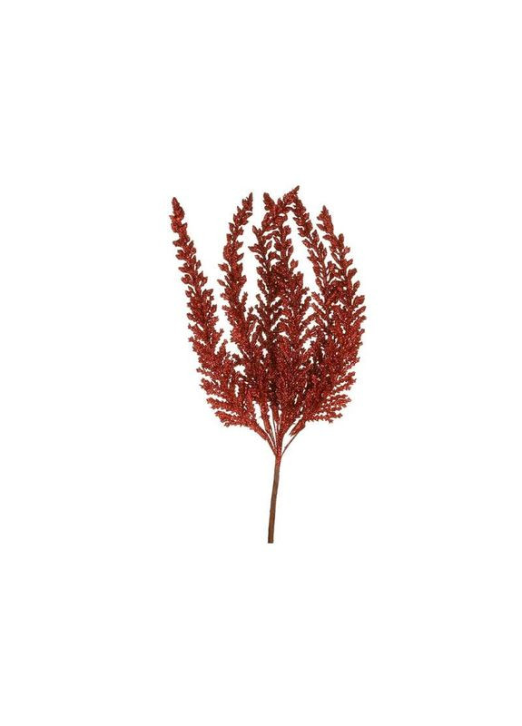 Искусственная ветка папоротника 29см Флористический материал для декора с глитером No Brand (366734691)