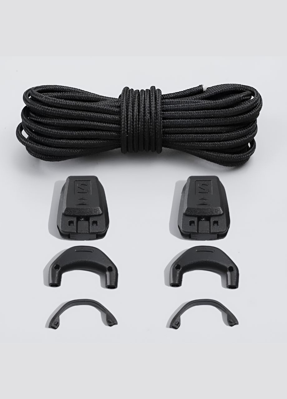 Шнурки з фіксатором Quicklace для взуття Salomon 120 см Чорні No Brand (326065977)