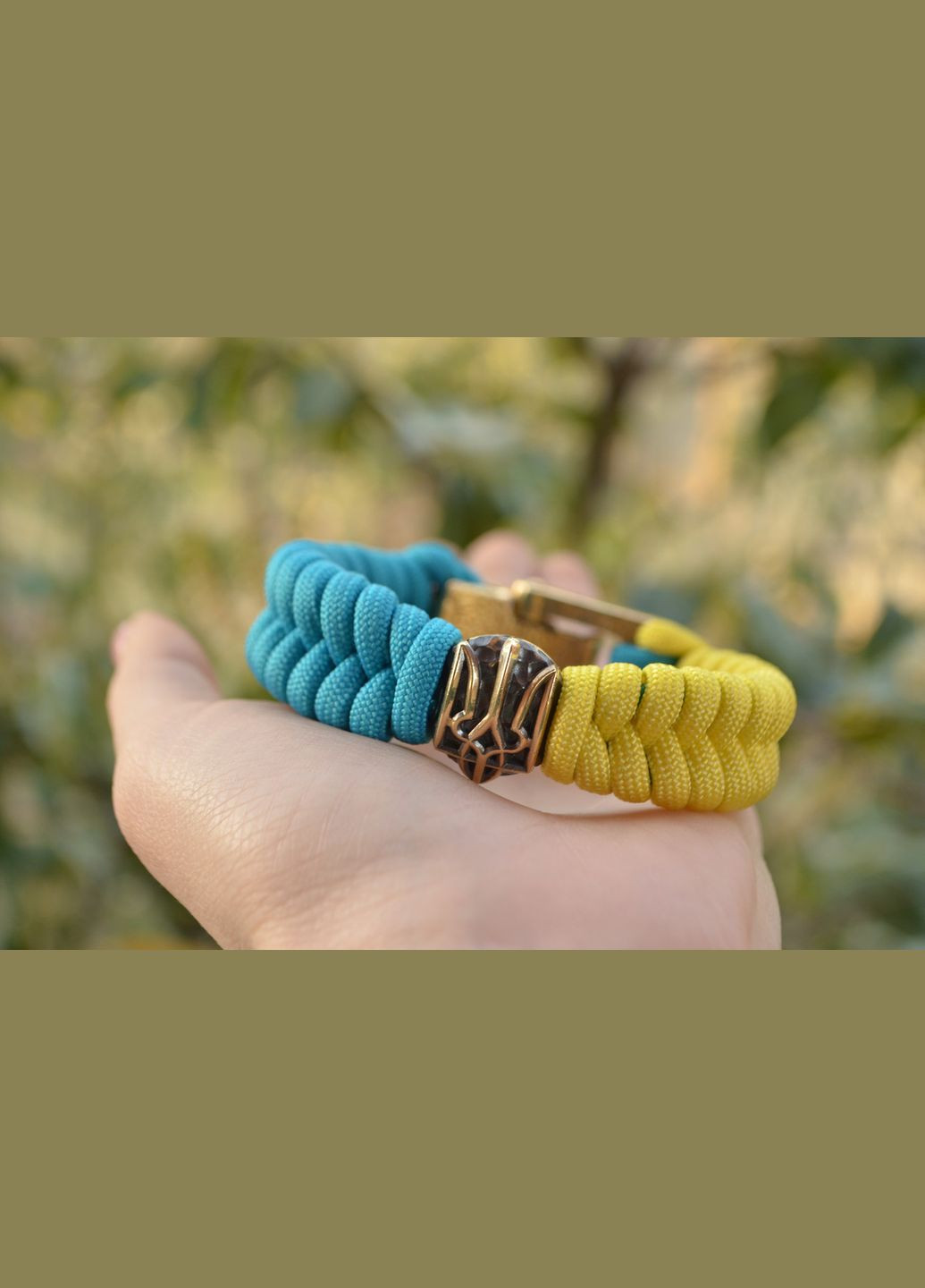 Браслет из паракорда Патриот с Козаком и Гербами Украины цвета флага Украины + брелок в подарок No Brand (341738822)