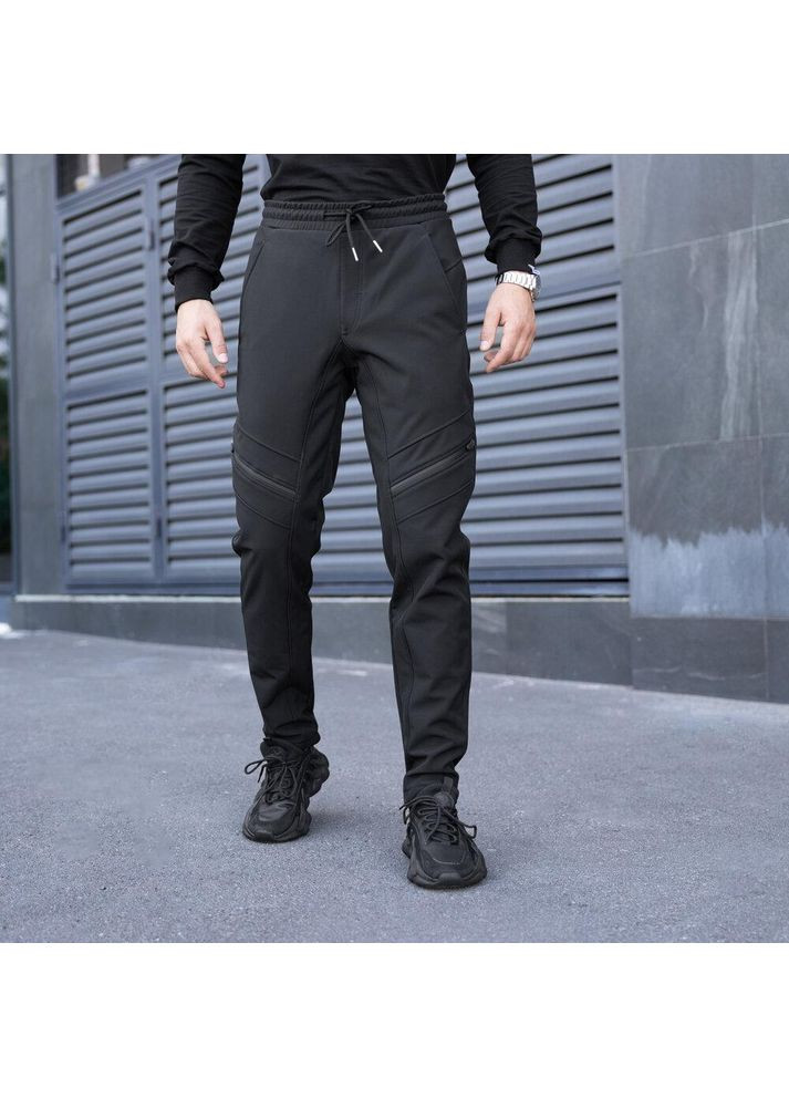 Тактические зимние штаны SoftShell на флисе черные Freedom (356174258)