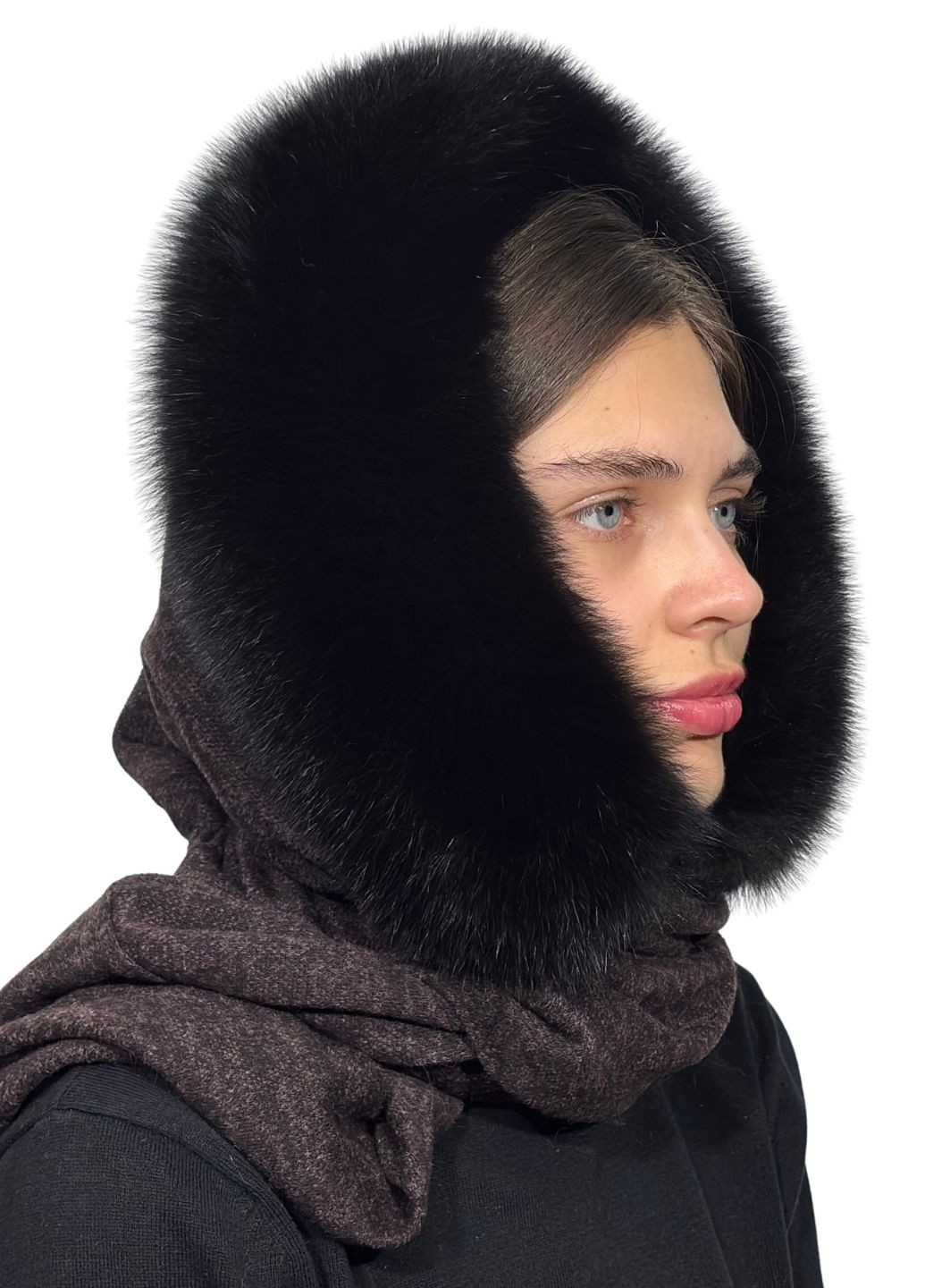 Женский меховой капюшон из натурального меха лисы Меховой Стиль Елизавета (365642669)