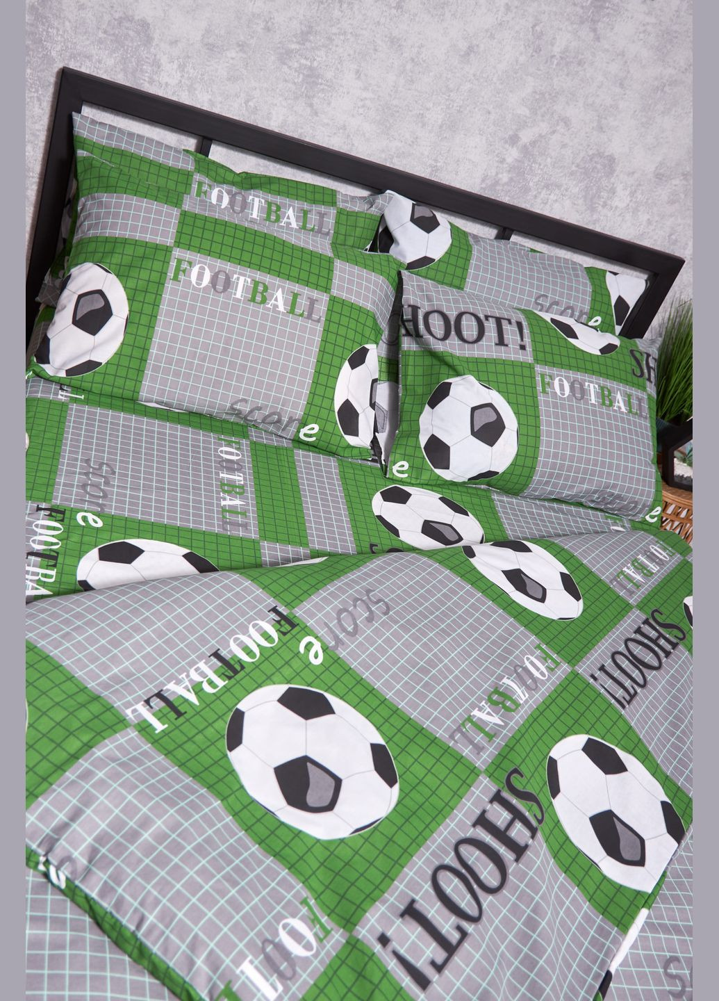 Комплект постельного белья Бязь Gold Люкс «» евро 200х220 наволочки 4х50х70 (MS-820002031) Moon&Star Football (285718088)