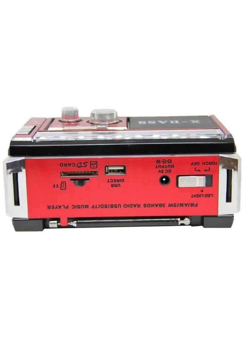 Радіоприймач багатофункціональний портативний з ліхтариком LED USB AUX RX-381 радіо FM/AM/SW Червоний Golon (306716512)