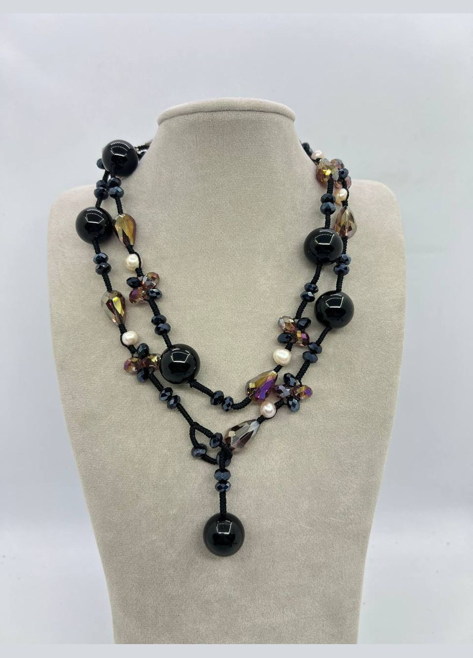 Бусы агат и чешское стекло 16 мм 85 см No Brand (322007173)