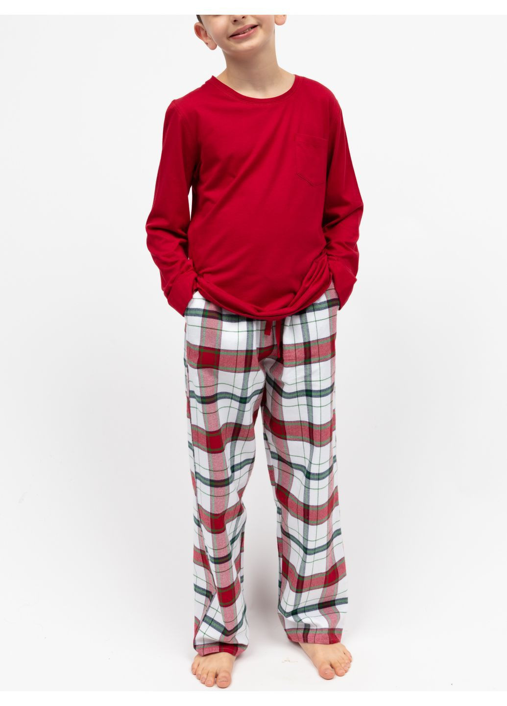 Яскраво-червона демісезонна піжама дитяча унісекс 3175blz футболка + штани Cyberjammies Blaze