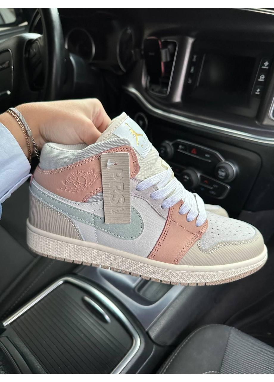 Рожеві Осінні кросівки чоловічі nike air jordan 1 high pink milan найк аір джордан No Brand
