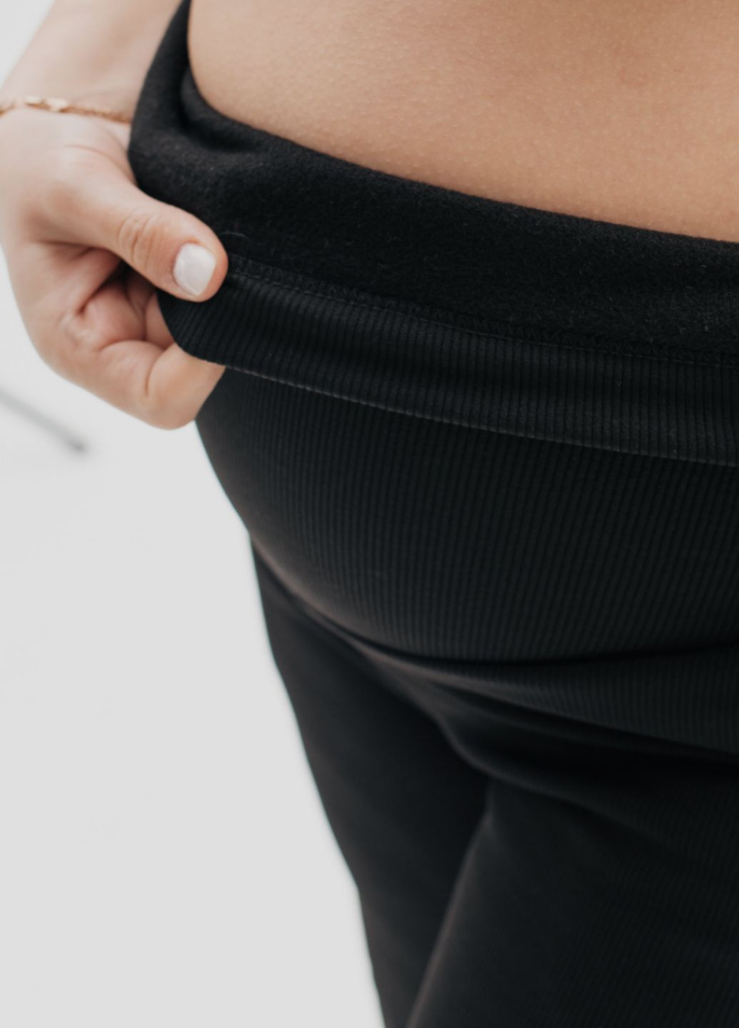 Брюки палаццо для беременных в рубчике на флисе HN (316261938)