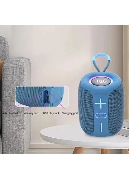Портативная колонка Bluetooth TG658 blue синяя T&G (386293008)