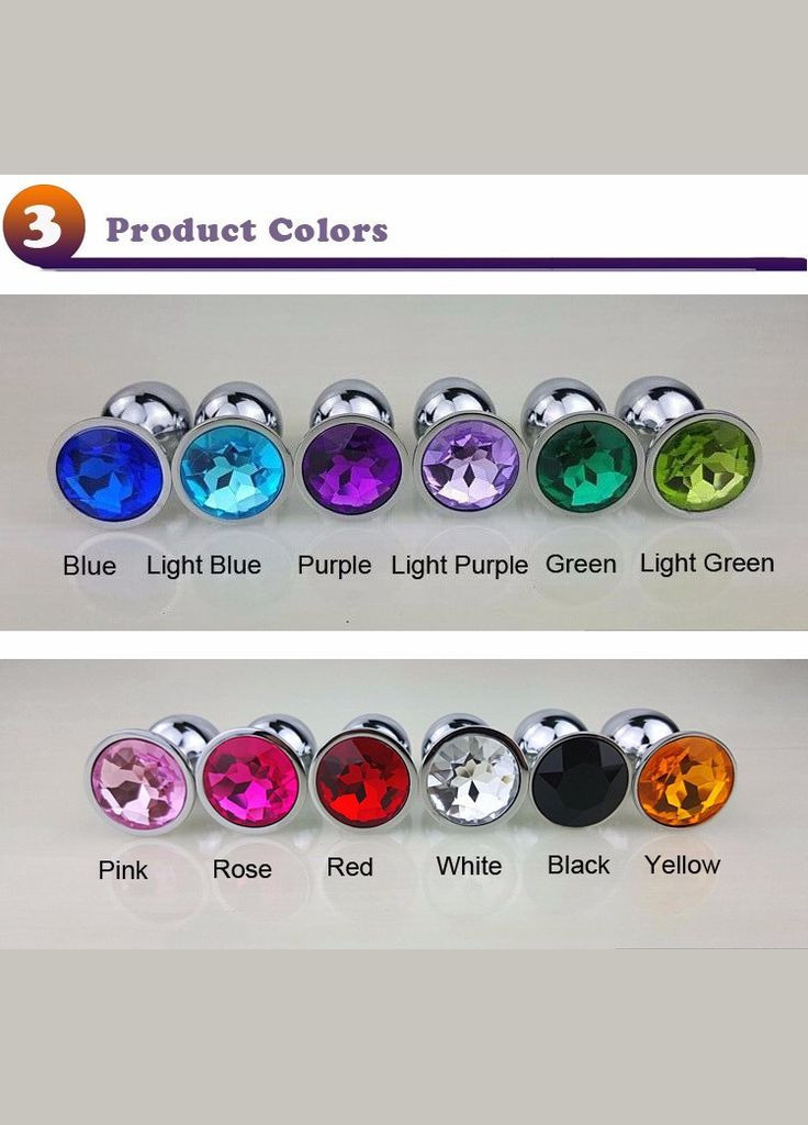 Анальна пробка S 2.8 см металева з каменем Swaronski Crystal Plug медична сталь Салатовий No Brand (303911569)