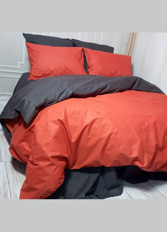 Постельное белье ДУЭТ Терракот/Антрацит Ранфорс Полуторное MERISET (278255368)