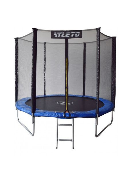 Батут дитячий з сіткою та драбинкою 252 см із м'ячиком +10 Додаткових пружин Atleto (335872125)