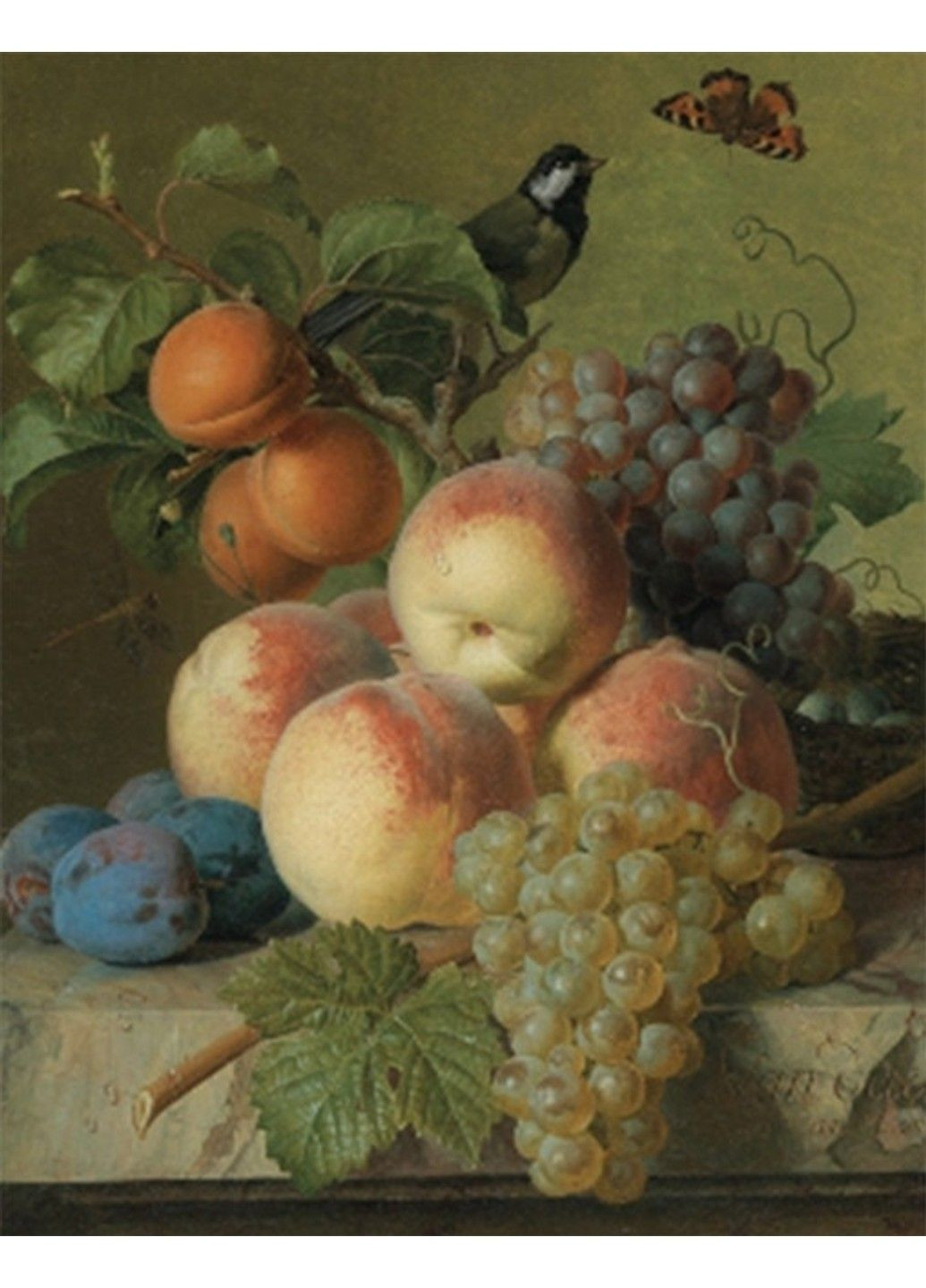 Алмазная мозаика вышивка Натюрморт из персиков винограда Жан-Франсуа Ван Даль подрамнике полная 5d 40х50 No Brand (332208263)