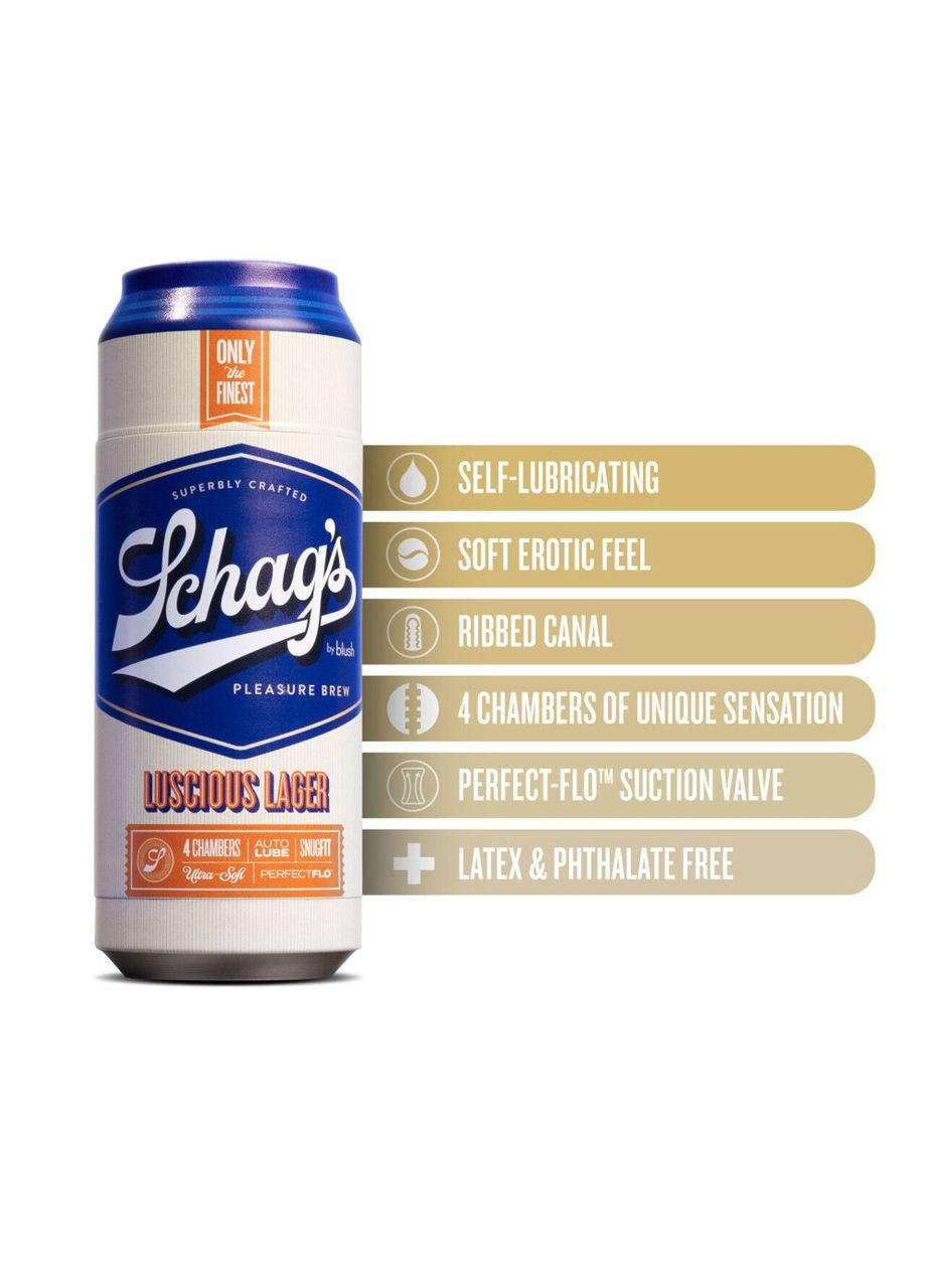 Мастурбатор – банка пива Schag's Luscious Lager Masturbator Frosted, самосмазывающийся вакуум Blush (369779649)