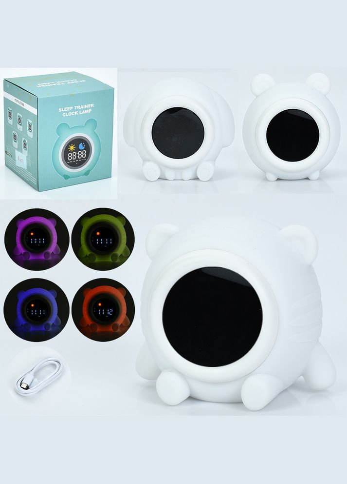 Ночник силиконовый с будильником, звуками природы, сенсорный, USB, аккум., часы (JL-808-2-3-5) No Brand (338782920)