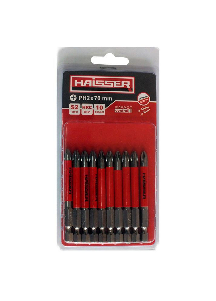 Набор бит PH2 х 70мм, набор 10шт., блистер (81309) Haisser (324799031)
