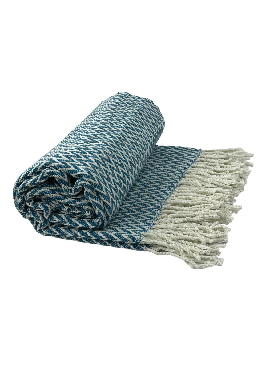 Хлопковый плед Valencia Влади Валенсия 3136 Голубой 140х200 Коттон 50% Vladi (368764644)