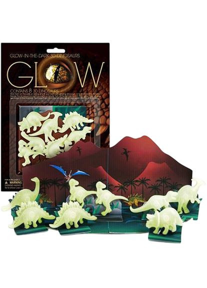 Набір 3D-наклейок, що світяться, Динозаври 8 шт (00-05426) 4M (323106840)