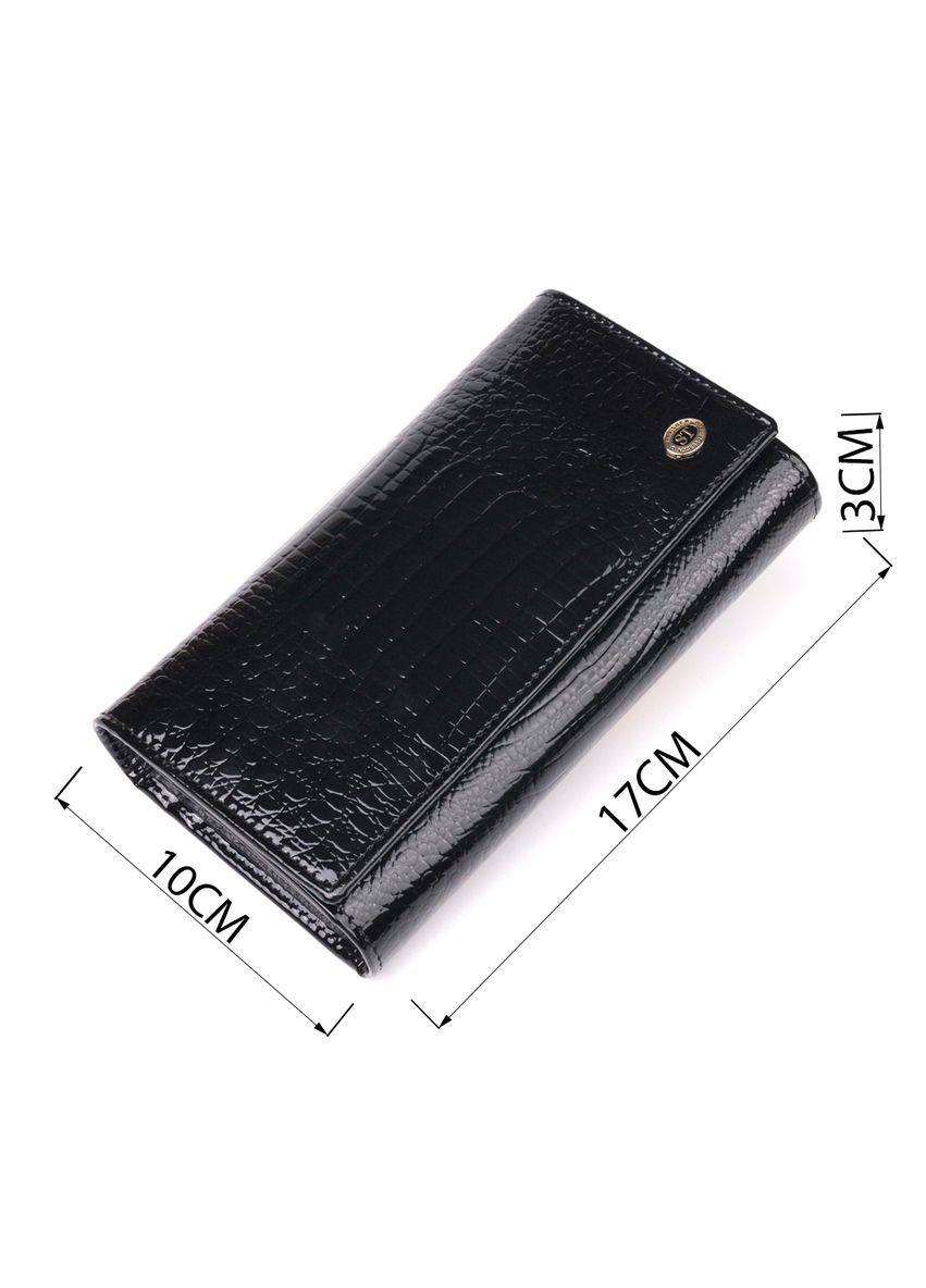 Женский кошелек из натуральной кожи с визитницей и монетницей черный (sku_19403) No Brand (328218680)